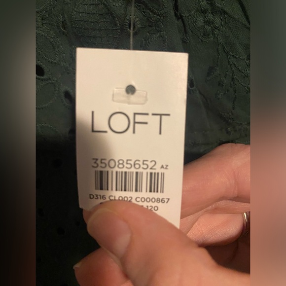 LOFT size 12 Eyelet Ruffle Square Neck Midi Dress - Picture 4 of 6